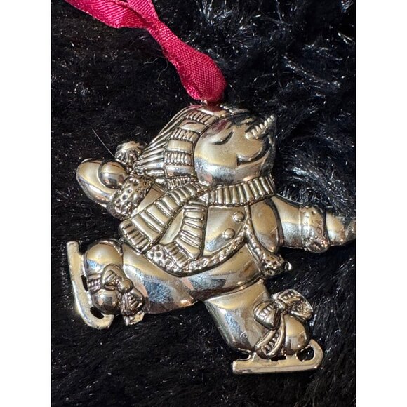 Gorham Silver Plated Christmas Ornaments Set Of 4 With Red Ribbons - Picture 5 of 10